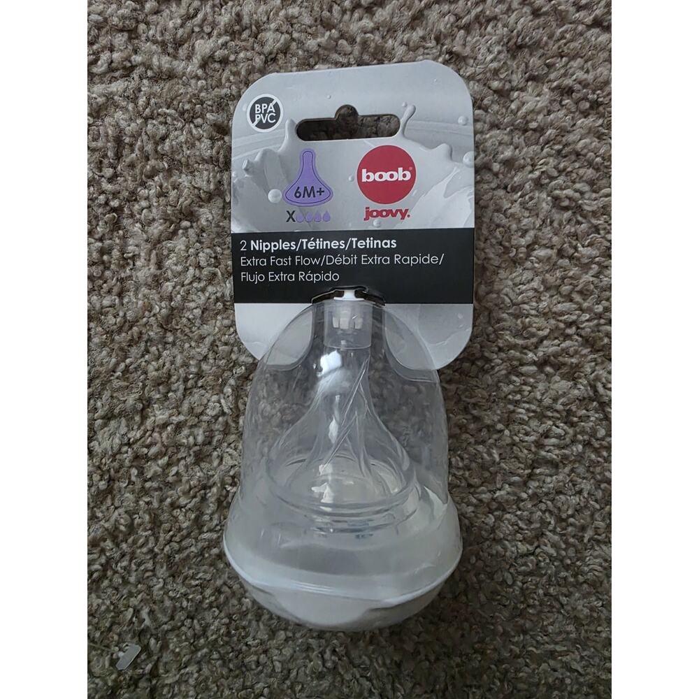 Joovy Boob X-Cut Nipples‎ 6M+ Xtra Fast Flow  (2 Nipples per Pack)